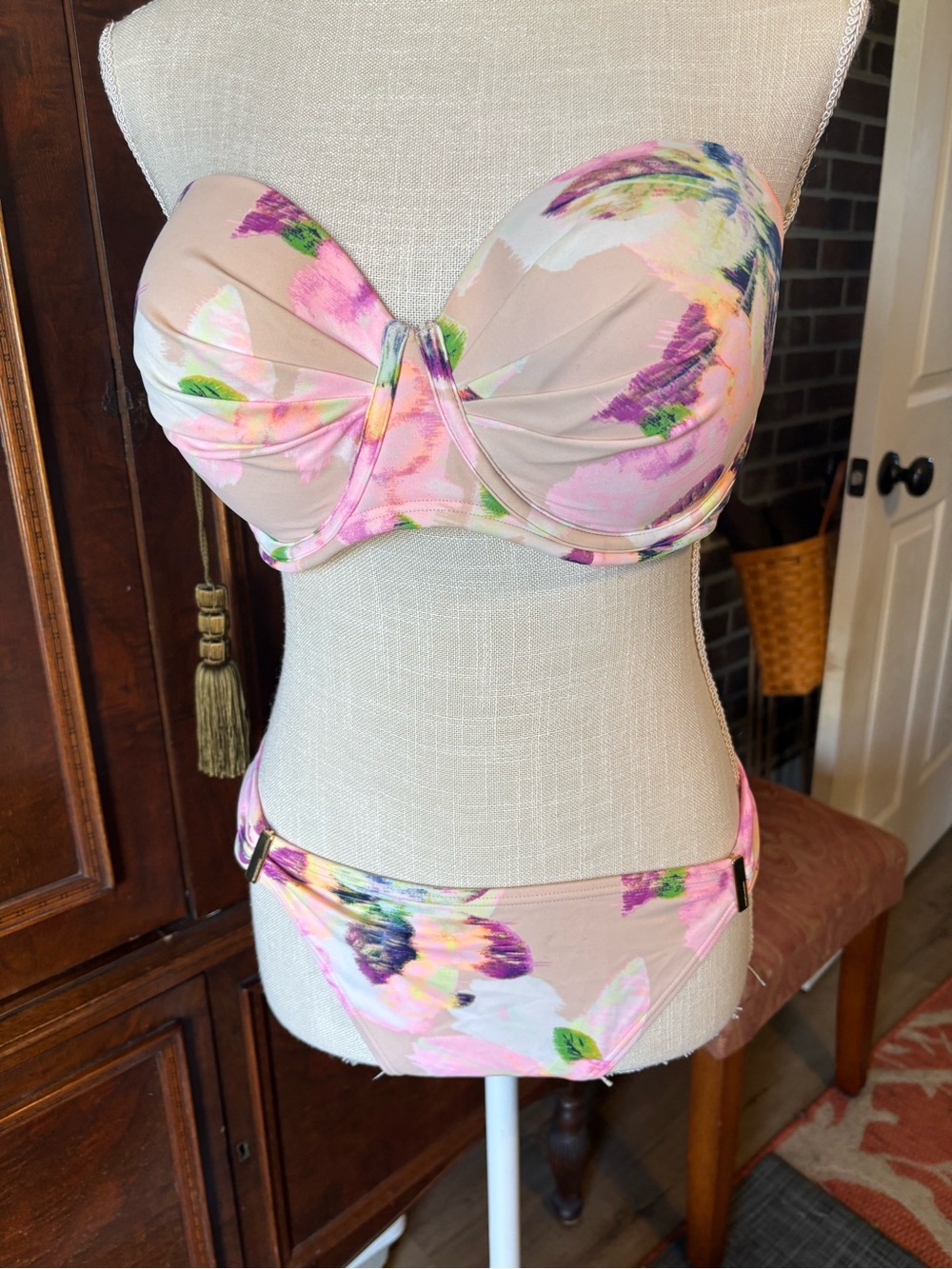 Victorias Secret Floral Print Bikini Set - Pink